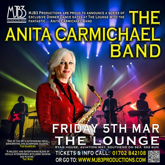 FRIDAY 5 MARCH 2027 - MJB3 Productions Proudly Presents - Exclusive Dinner Dances at The Lounge - With the fabulous Anita Carmichael Band Live !